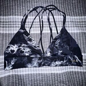 PINK Victoria's Secret Black and White Sports Bra with Adjustable Straps